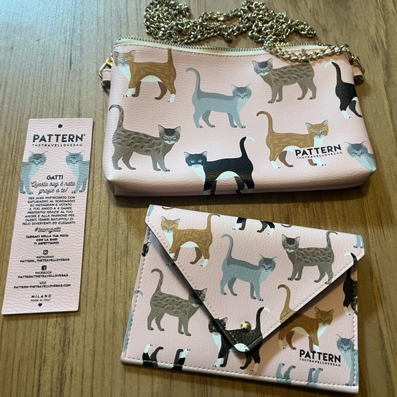 PATTERN Miss Weekend bag and Mini Travel wallet. Made in Italy.